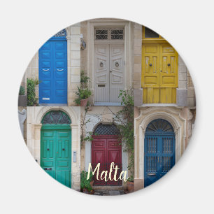 Set der farbenfrohen Haustüren in Malta Magnet