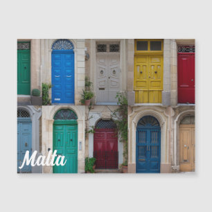 Set der farbenfrohen Haustüren in Malta Magnetkarte