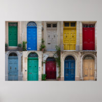 Set der farbenfrohen Haustüren in Malta