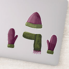 Set der gegossenen Teile aus Wolle Aufkleber