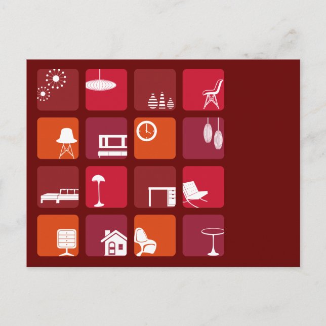 Set der Innensymbole Postkarte (Vorderseite)