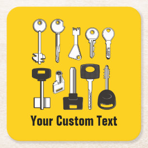 Set der Schlüssel Rechteckiger Pappuntersetzer