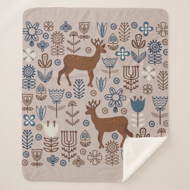 Set der skandinavischen Blume,  Sherpadecke (Vorderseite)