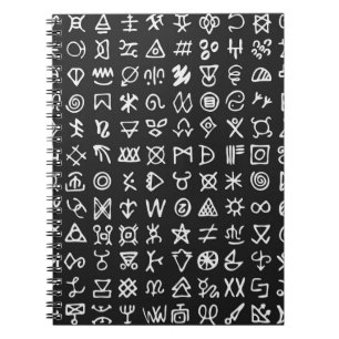 Set der Symbole rune Buchstaben Schriftart. Antike Notizblock