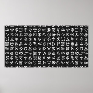 Set der Symbole rune Buchstaben Schriftart. Antike Poster