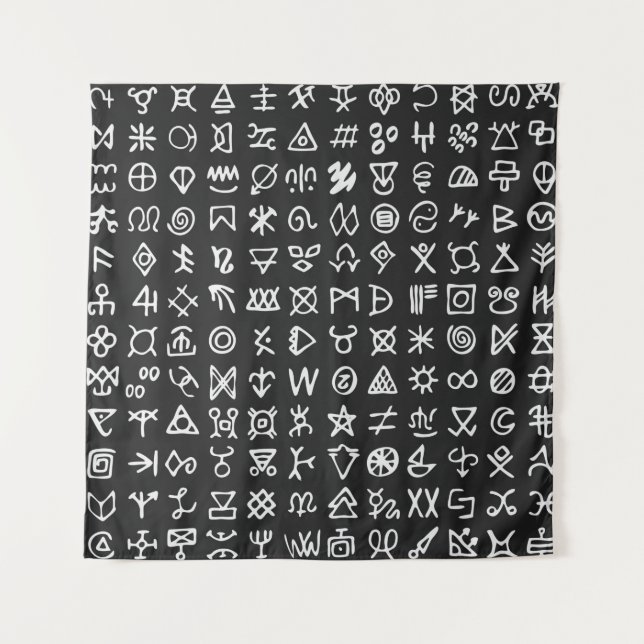 Set der Symbole rune Buchstaben Schriftart. Antike Wandteppich (Vorderseite)