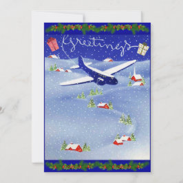 Set der Weihnachtskarte für das Foto des Piloten Feiertagskarte