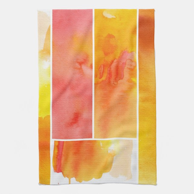 Set des abstrakten Watercolor handgemalt Handtuch (Vertikal)