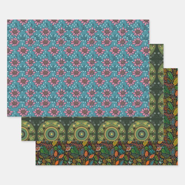 Set des flachen Blattes (3) Geschenkpapier Set (Set)