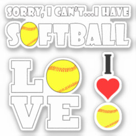 Set des Fun Fastpittores Softball Player Sports Aufkleber