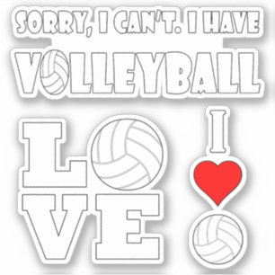 Set des Fun Volleyball Players oder Niedlichen Man Aufkleber