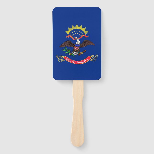 Set des Handfans mit der Flagge von North Dakota Fächer (Vorderseite)