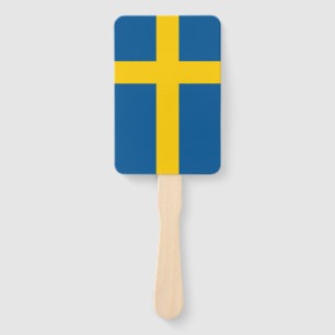Set des Handgebläses mit schwedischer Flagge Fächer