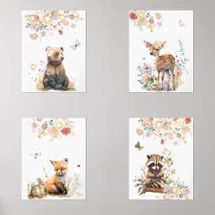 Set des Kinderzimmers "Woodland Animal Portret"