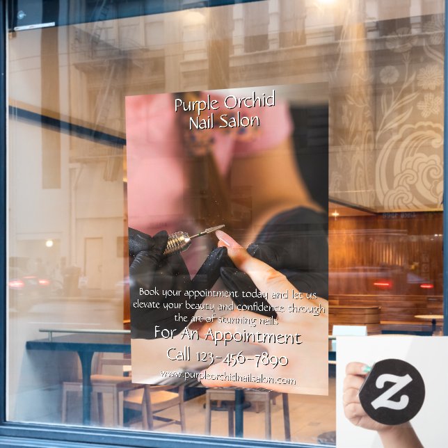 Set des Nagelstudios Fensteraufkleber (Café-Fenster)