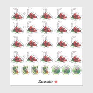 Set des Rasenmähers. Aufkleber