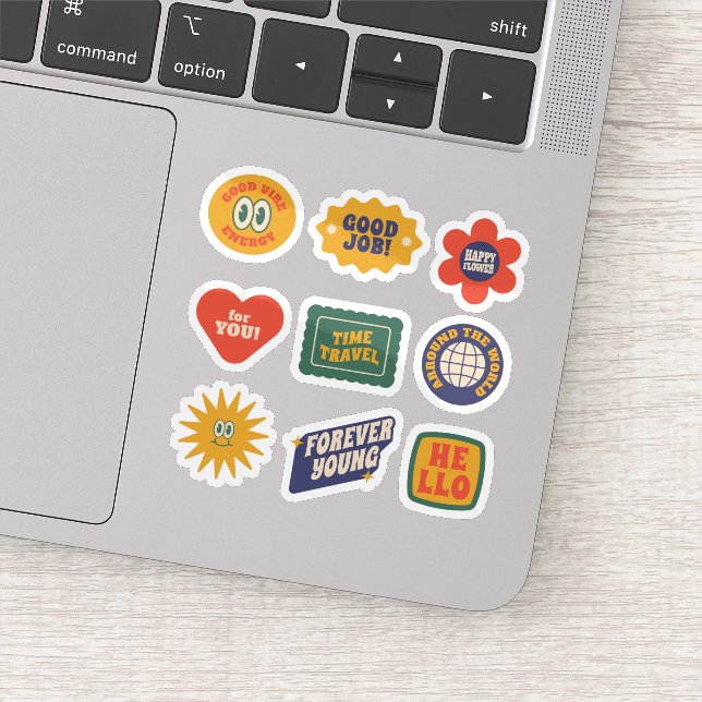 Set des Retro-Aufklebers Aufkleber (Detail)