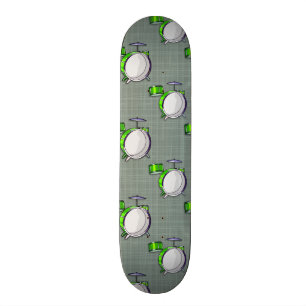Set des Trommeles; Neongrüne Trommeln Skateboard