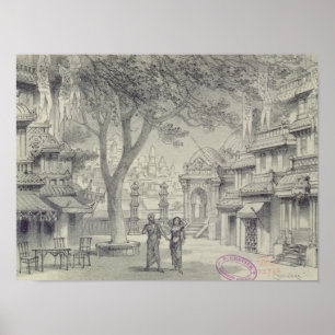 Set Design for Act II of the oper 'Lakme' Poster
