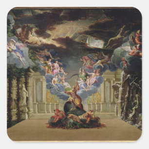 Set-Design für 'Atys' von Jean-Baptiste Lully Quadratischer Aufkleber