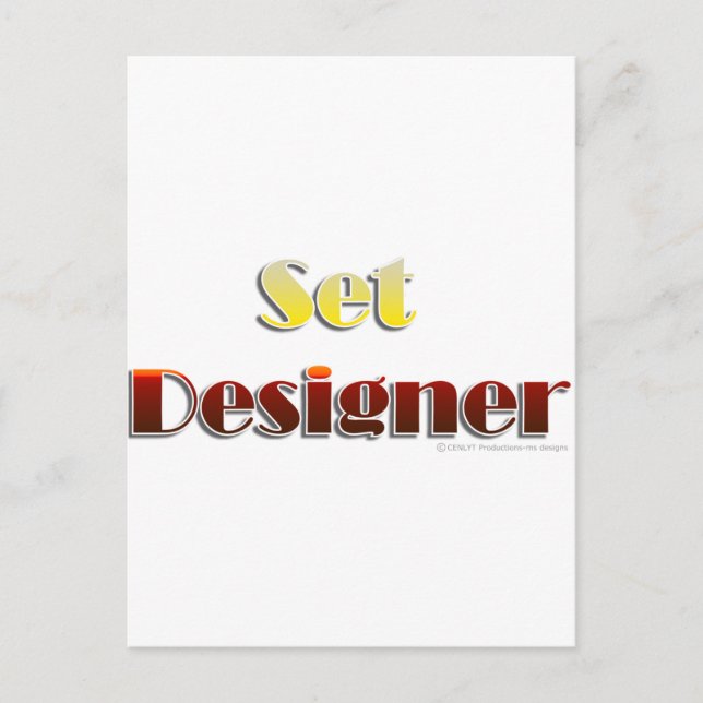 Set-Designer (nur Text) Postkarte (Vorderseite)