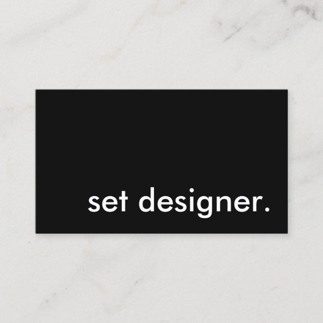 Set-Designer. Visitenkarte (Vorderseite)