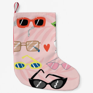Set einer trendigen Sonnenbrille im Cartoon-Stil Kleiner Weihnachtsstrumpf