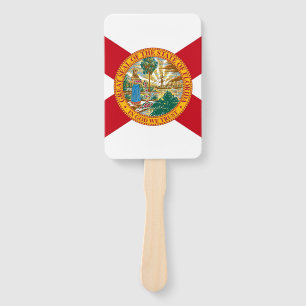 Set eines Handfächers mit der Flagge Floridas, USA Fächer