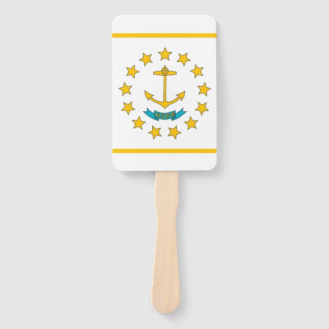 Set eines Handfans mit der Flagge von Rhode Island Fächer (Vorderseite)