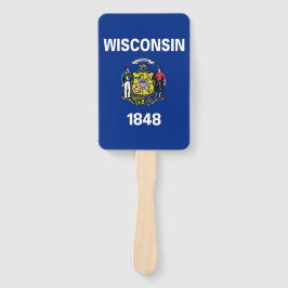 Set eines Handfans mit der Flagge von Wisconsin, U Fächer