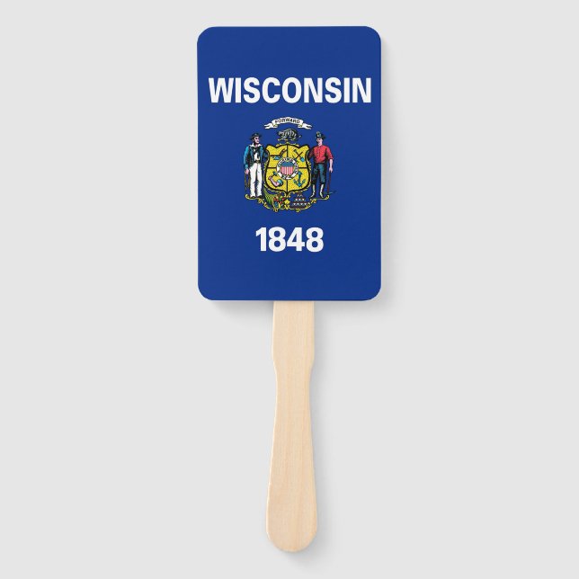 Set eines Handfans mit der Flagge von Wisconsin, U Fächer (Vorderseite)
