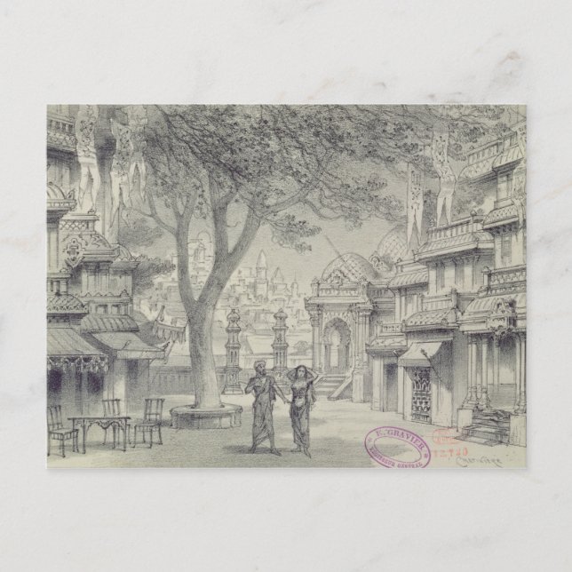 Set-Entwurf für Tat II der Oper 'Lakme Postkarte (Vorderseite)