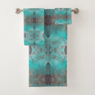 Set für Aqua- und Grau geometrische Muster