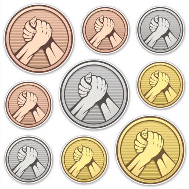 Set für Armaufkleber-Wrestling Aufkleber (Vorderseite)