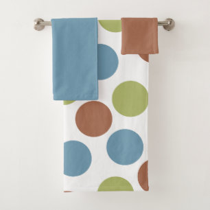 Set für das Badehandtuch in Blau, Grün und Braun