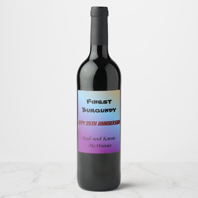 Set für das Blue Gradient Food and Beverage Label Weinetikett (Vorderseite)