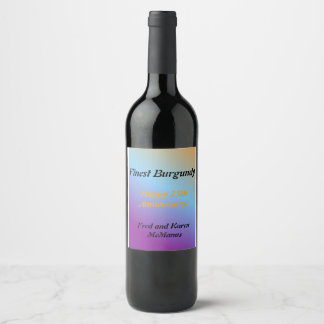 Set für das Blue Gradient Food and Beverage Label Weinetikett