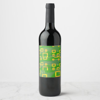 Set für das geometrische, grüne Lebensmittel- und  Weinetikett