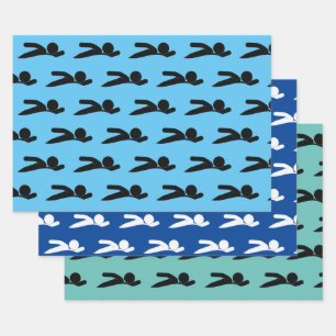 Set für das Schwimmsport Design Geschenkpapier Set