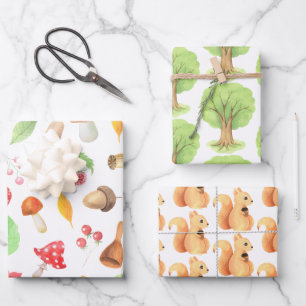 Set für das Wald-Eichhörnchen Geschenkpapier Set