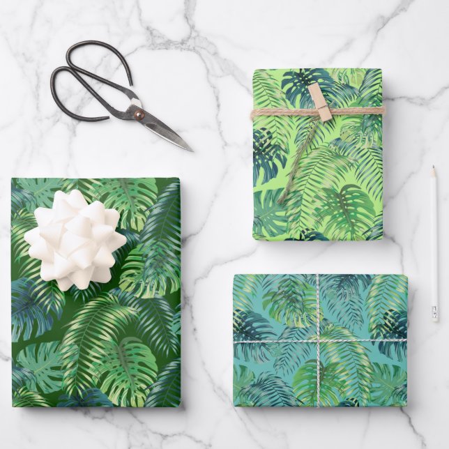 Set für das Wrapping von Palms und Ferns Geschenkpapier Set (Vorderseite)