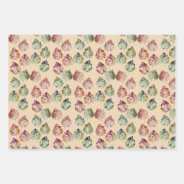 Set für das Wrapping von Papier aus 3 Herbstblätte