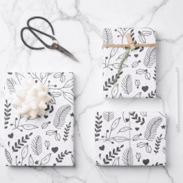 Set für das Wrapping von Urlaubspapieren mit 3 Blä Geschenkpapier Set