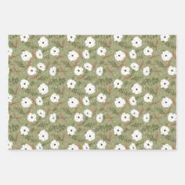 Set für das Wrapping von "Winter floral Toss" mit  Geschenkpapier Set