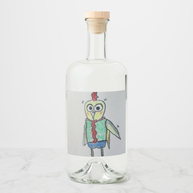 Set für die Kennzeichnung von Hühnernahrung und -g Alkoholflaschenetikett (Vorderseite)