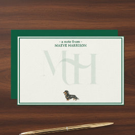 Set für die personalisierte Dackel Briefpapier