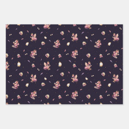 Set für Drachen- und Einhornverpackungspapier (3 B Geschenkpapier Set