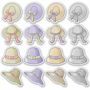 Set für Frauenhut-Symbole Aufkleber