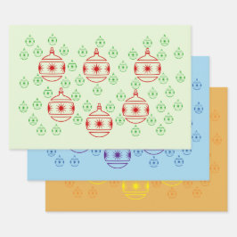 Set für Geschenke - Rundbaumschmuck Geschenkpapier Set