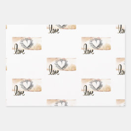 Set für Hochzeitsverpackungen für Geschenke und Du Geschenkpapier Set